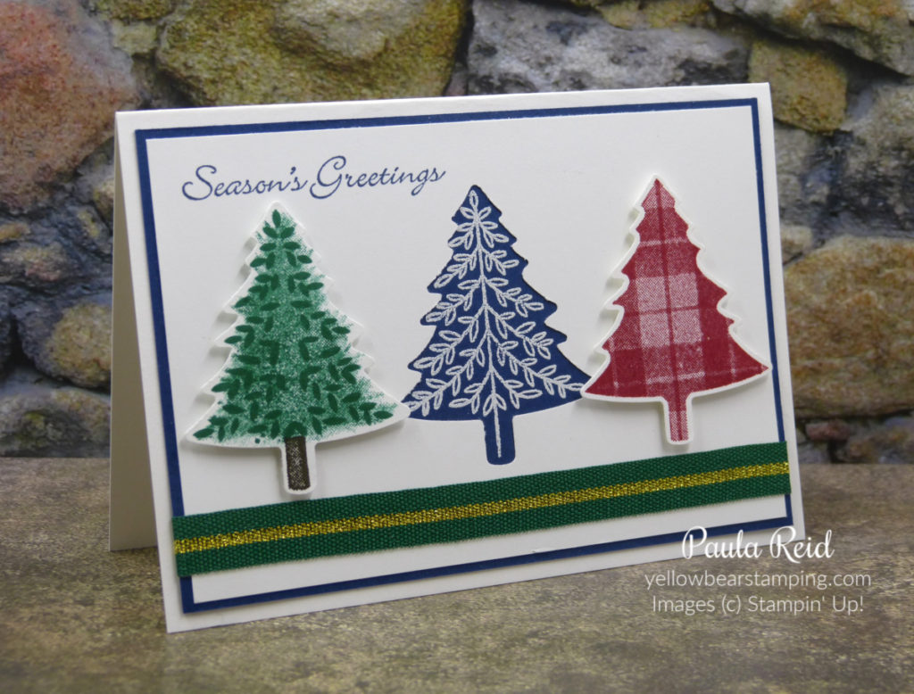 Perfectly Plaid - Notecard with ribbon - Side