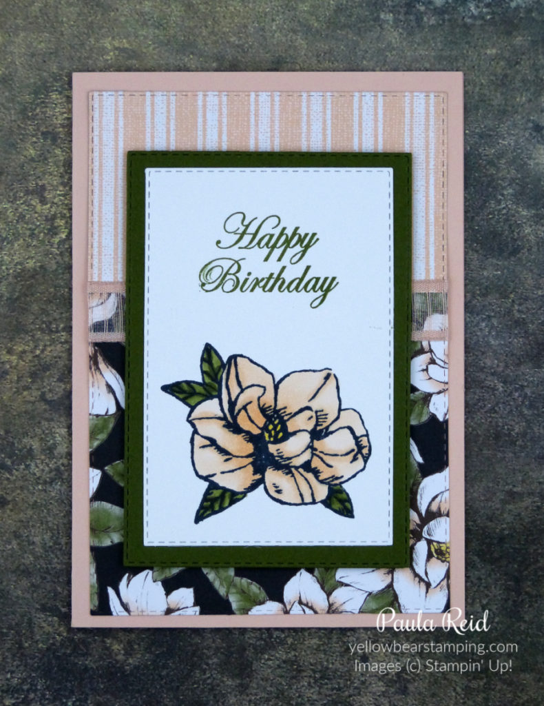 Magnolia Blooms - Organdy Ribbon - Mossy Meadow