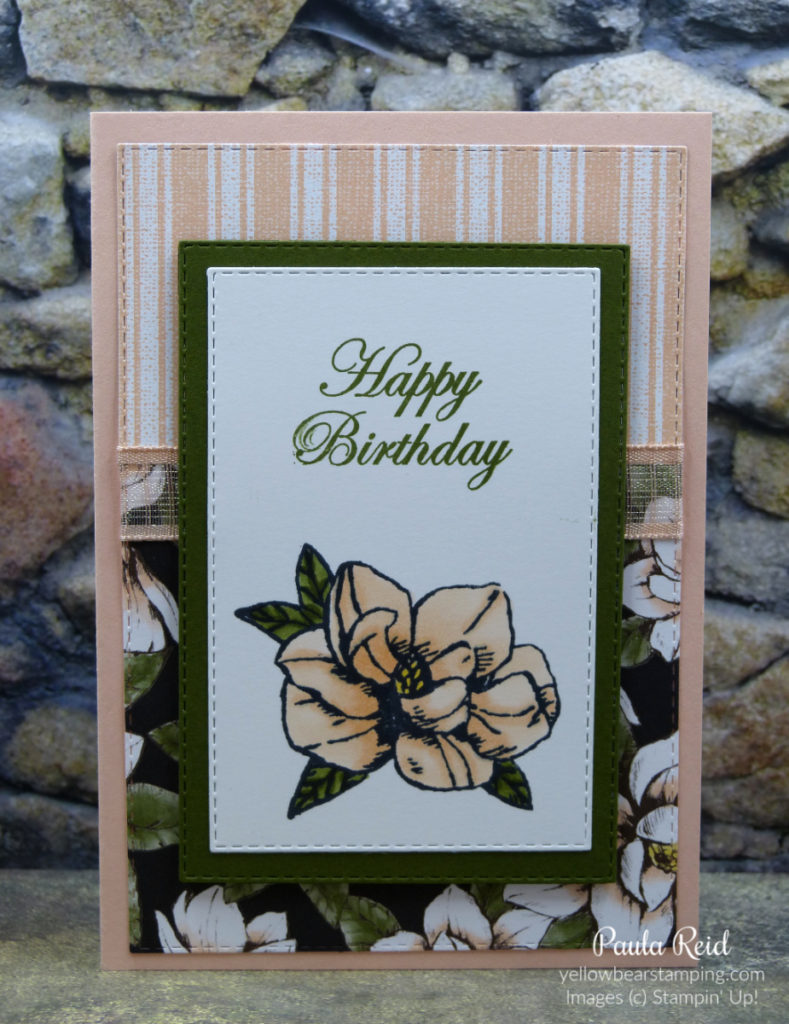 Magnolia Blooms - Organdy Ribbon - Mossy Meadow