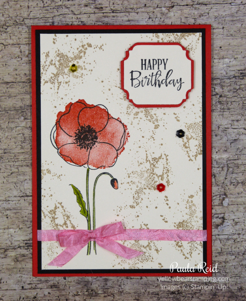 Painted Poppies – simple masking | Yellow Bear Stamping