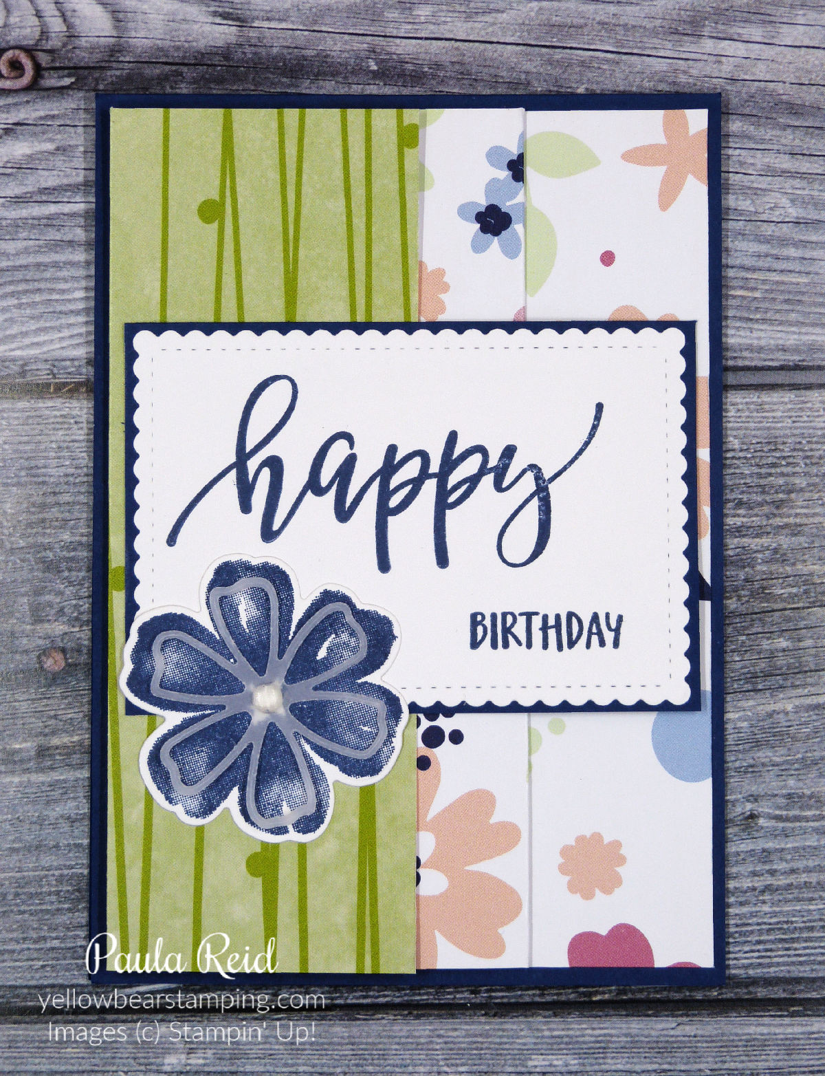 Paper Blooms DSP – Concertina Fold – Flat | Yellow Bear Stamping