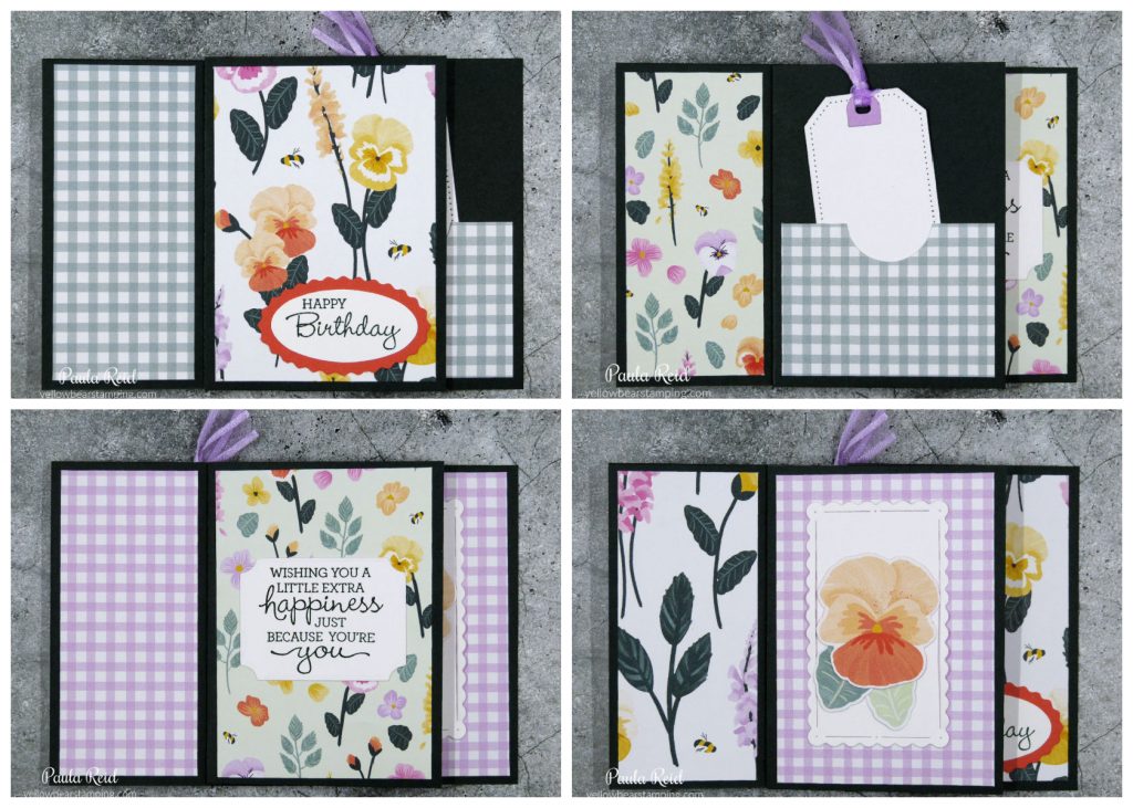 Tower Pinwheel Card - flat -using Pansy Petal Suite