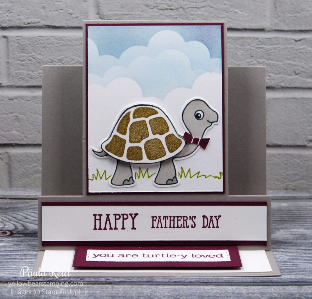 Centre Step Easel Card using Turtle Friends bundle