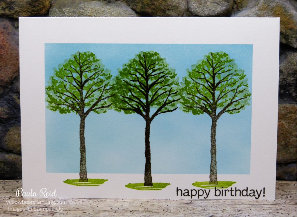 One layer card using only stamps and ink - Beauty of the Earth