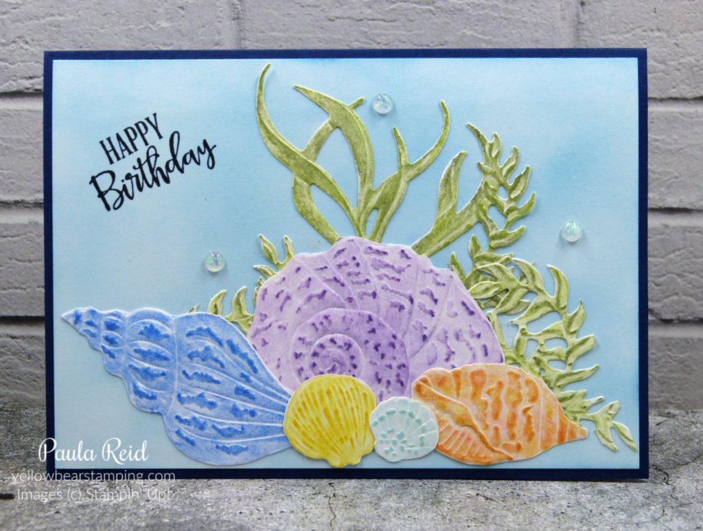 Seaside Seashells 3D Embossing Folder with Chalk Pastels