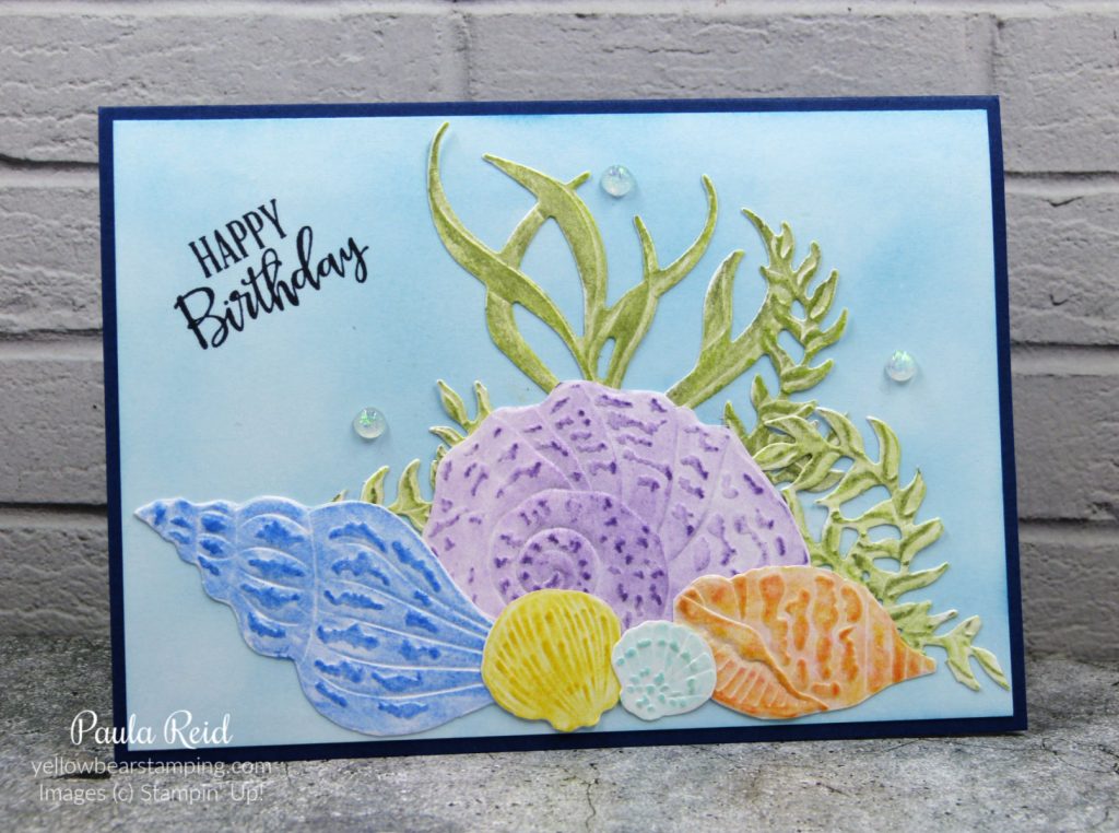 Seaside Seashells 3D Embossing Folder with Chalk Pastels