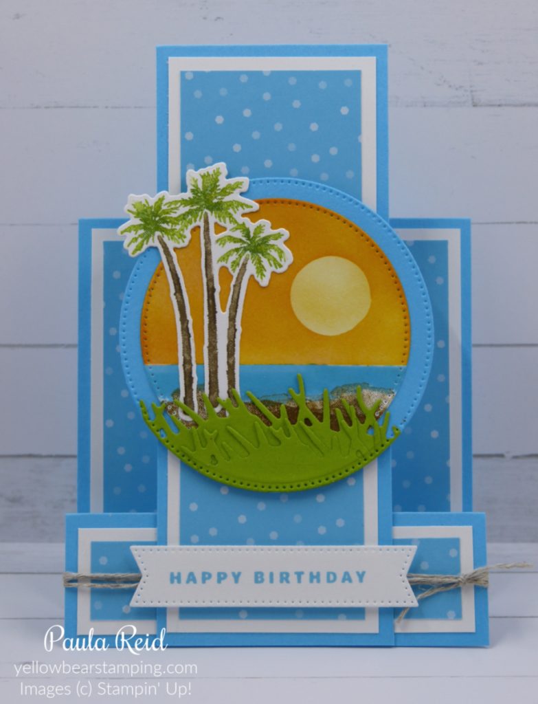 Faux step card using Paradise Palms